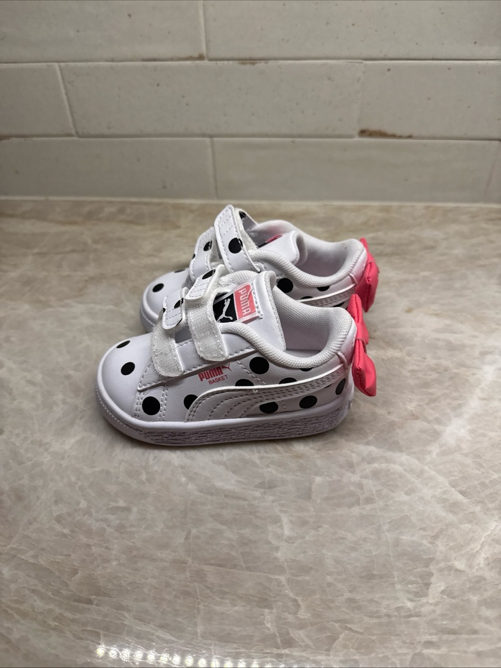 NWT- Puma  Classic Bow Polka Dot Slip On Toddler Girls Size 3C Sneakers